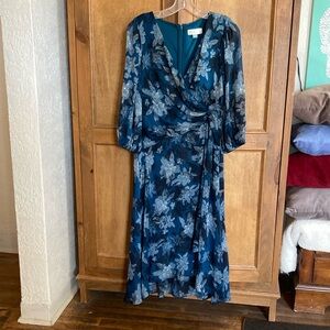 Harper Rose Faux Wrap Balloon Sleeve Dress Size 6 - Flowy Classic Cottage Core